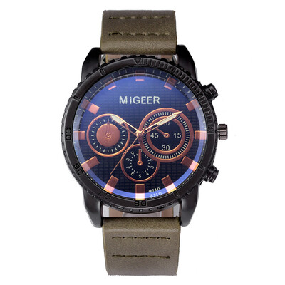 

〖Follure〗MIGEER High-End Fashion Mens Stainless Steel Watch Analog Alloy Quartz Watch
