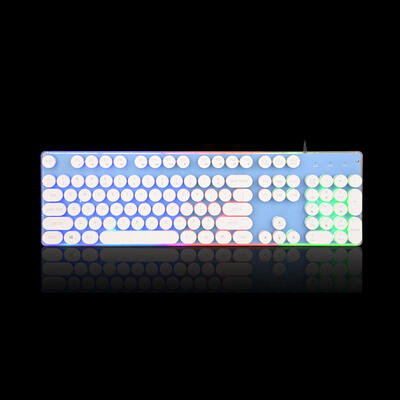 

Punk Imitation Of Mechanical Feel Gaming Keyboard Rainbow Luminous Retro Game Computer USB Cable Keyboard
