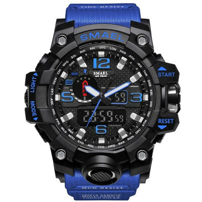 

SMAEL Mens Sport Watches Military Shock Analog Quartz Dual Display Digital Waterproof Watch