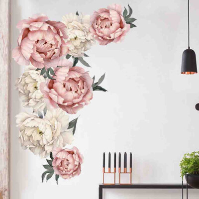 

JPGIF Peony Rose Flowers Wall Sticker Art Nursery Decals Kids Room Home Decor Gift