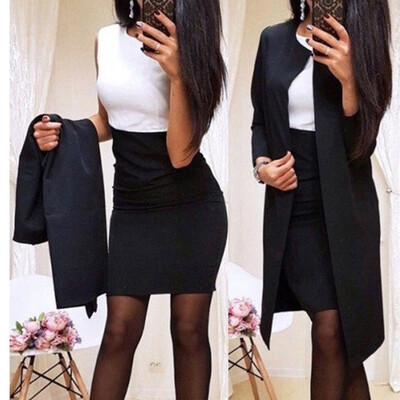 

Tailored Fashion Women Winter O Neck Solid Long Sleeve Slimming Suit Casual Blouse Tops