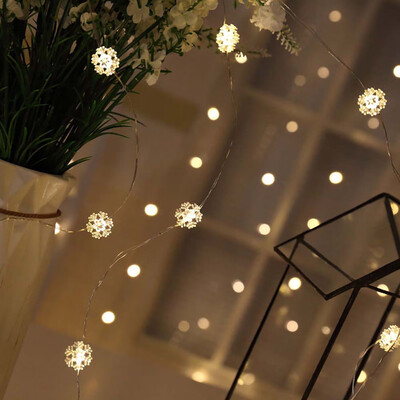 

Gobestart LED Light Wrought Snowflake Lights Fairy Fairy Hang Wedding Bedroom Patio Decor