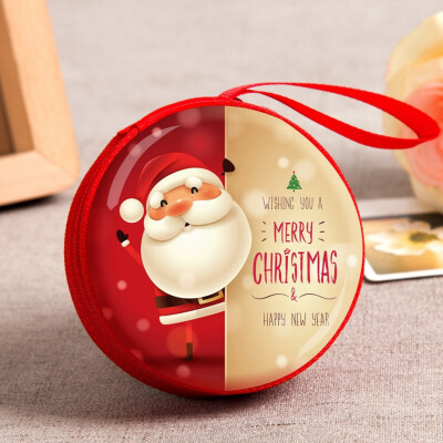 

New Year Santa Claus Mini Storage Bag Money Box For USB Cable Coin Holder As A Christmas Gifts Zipper Lock Travel Organizer