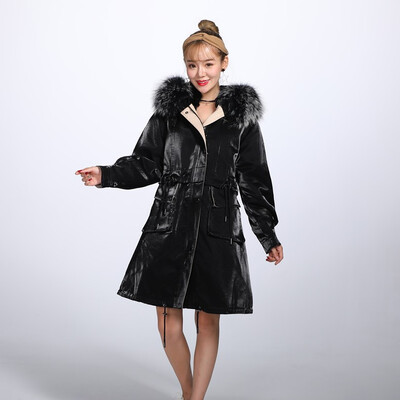 

QIU YAN 2019 new party to overcome female stars large fur collar pike coat long fur coat 9325