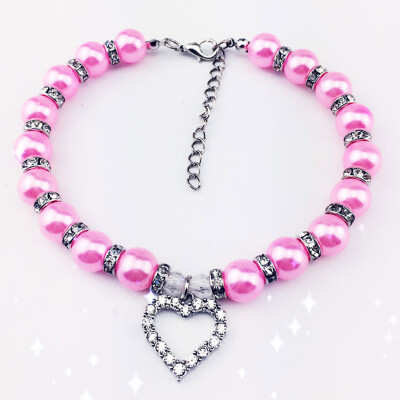 

Fashion Pet Puppy Dog Cat piggy Pearl Necklace Pet Accessories Love Pendant Pets Dogs Cats Collar & Jewelry