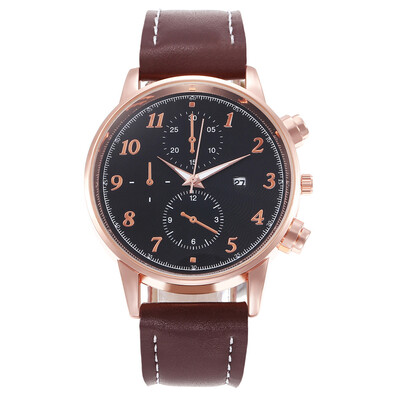 

Hot big dial mens business table creative leisure calendar quartz watch mens section