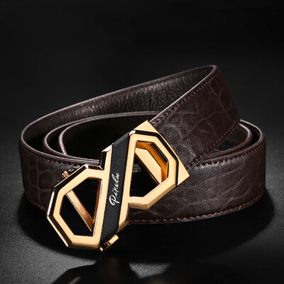 

Belt mens first layer leather automatic buckle casual business leather belt mens youth Korean version of the wild pant