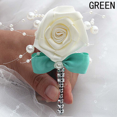 

Corsage Flowers Wrist Buttonhole Womens Brooch Bridal Brooches Roses Beads Prom