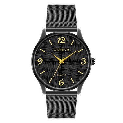 

Gobestart Fashion Cool Unique Digital Literal Multi Layer Dial Men Quartz Mesh Belt Watch