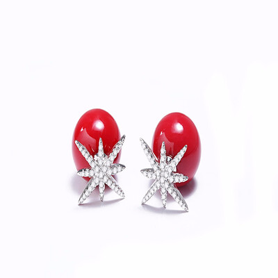 

Yoursfs New 925 silver Korean version fashion snowflake earring Simple cute Christmas hat beautiful Christmas earring Earrings