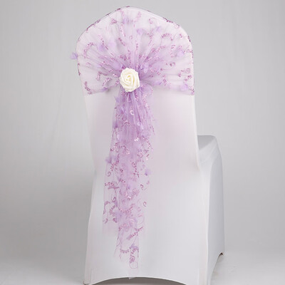 

Chair Sash Bow Elastic Chair Ribbon Back Tie Bands Flower for Wedding Party Ceremony Banquet