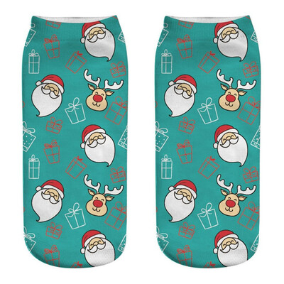 

Gobestart Casual Work Business Socks 3D Christmas Santa Elk Printing Medium Sports Socks