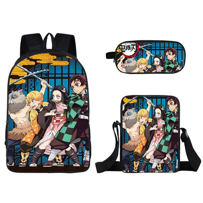 

redCherry Anime Demon Slayer Kimetsu no Yaiba Cosplay Backpack Crossbody Bag Pencil Case Bookbag School Bag