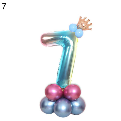 

0-9 Number Crown Foil Latex Balloon Balls Birthday Party Wedding Decor Supplies