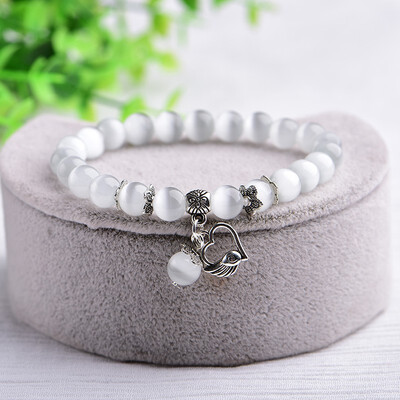 

Small fresh white cat eye bracelet crystal fashion wild jewelry
