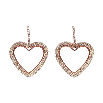 

Fashion Shiny Rhinestone Hollow Heart Stud Earrings Ear Drop Women Jewelry Gift