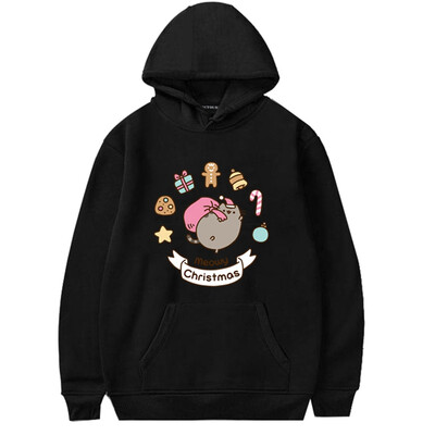 

goldstrings Womens Meowy Cute Cat Graphic Pullover Hoodies Casual Christmas Sweatshirts