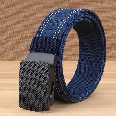 

Trend New Unisex belt Solid Color quality Nylon Smooth Buckle Men belt casual alloy buckle cowboy pants wild Women belt