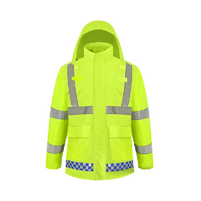 

SFVest High Visibility Reflective Rainwear Coat Luminous Safety Raincoat Outdoor Hiking Riding Men&Women Waterproof 300D Oxfor