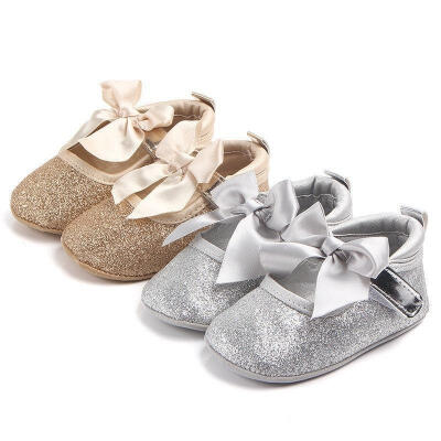 

Newborn Baby Girl Soft Sole Sequin Crib Shoes Anti-slip Sneaker Prewalker 9-18M