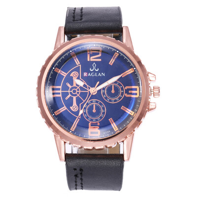 

Explosion models mens three-eye alloy shell large dial belt watch supply sports military quartz watch