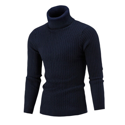 

Winter Fall Men Knitted Turtle NeckSweater Long Sleeve Pullover Jumper Knitwear