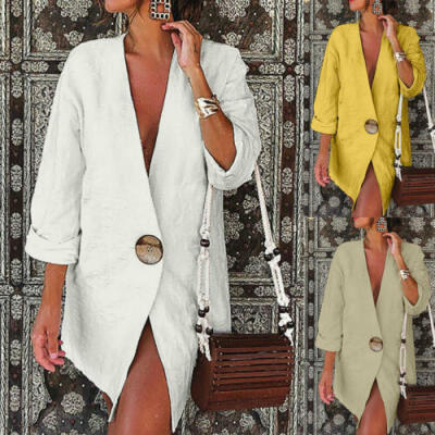 

Fashion Women Casual Slim OL Suit Blazer Ladies Solid Long Sleeve Jacket Coat