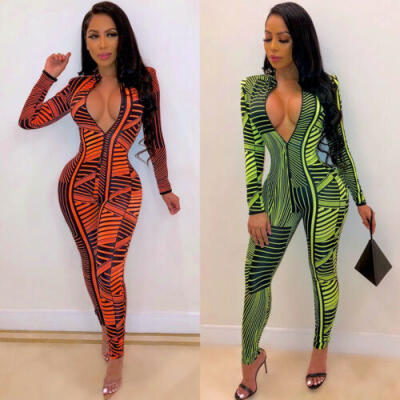 

Womens Sexy Long Sleeve Bodycon Playsuit Romper Jumpsuit Catsuit Ciubwear Pants