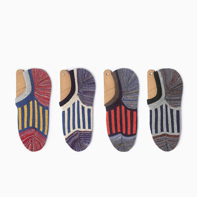

Size 39-44 Causal Thick Needle Jacquard Wool Boat Socks Breathable Sweat-Proof No Show Socks For Men Women 5 Pairs