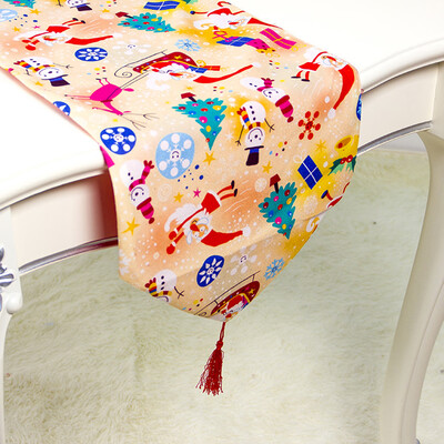 

1pc Christmas Table Runner Xmas Tablecloth Home Party Holiday Ornaments 35x180cm