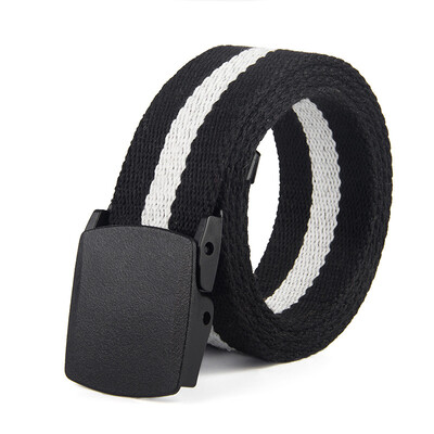 

Unisex Belt Quality Stripe Canvas Automatic Buckle Mens Belt Fashion Casual Jeans Women belt Fabric belt Luxury belt 110cm