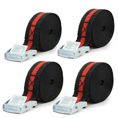 

4pcs 8 FT Porable Heavy Duty Tie Down Cargo Strap Luggage Lashing Strong Ratchet Strap Belt