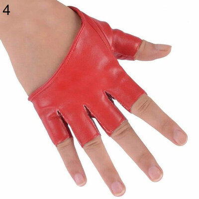 

Women Ladies Fashion Half Finger Faux Leather Short-Figures Gloves Half Palm
