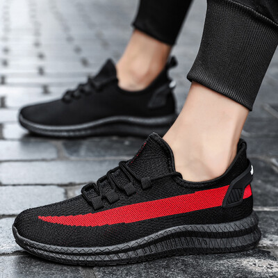 

Shoes mens summer 2019 new breathable Korean version of the trend of casual sports shoes mens flying woven tide shoes net red white shoes