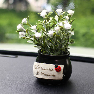 

Car Simulation Plant Ornaments Lovely Green Plant Chrysanthemum Rose Lavender Car Decor
