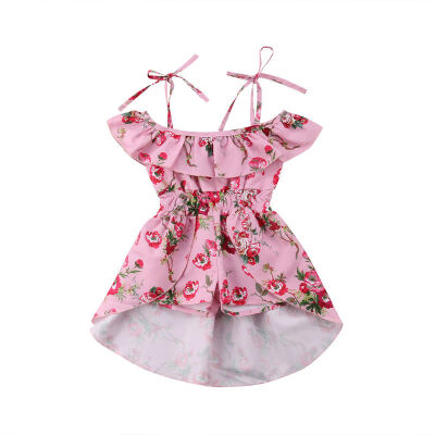 

Stylish Toddler Kids Baby Girls Flower Off Shoulder Tops Romper Dress Clothes