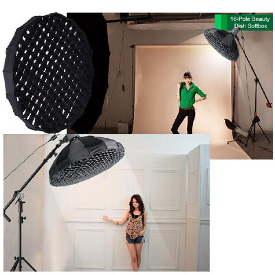 

16-Pole 60cm Folding Collapsible Beauty Dish Softbox with Honeycomb Grid Bowens Mount for Studio Strobe Flash Light