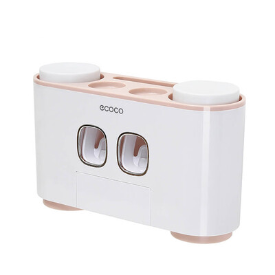 

〖Follure〗Auto Squeezing Toothpaste Dispenser Toothbrush Holder Set Home Wall Mount Stand