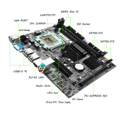

Jingsha Motherboard Mainboard Intel G41 Chipset SATA Port Socket LGA771 LGA775 DDR3 8GB for Windows 7 10