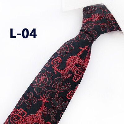 

2019 new brocade fabric festive Chinese dragon pattern wedding tie groom best man tie