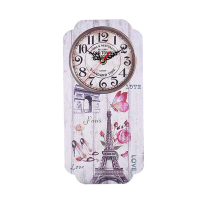 

Gobestart Creative Wooden MDF Wall Clock Farmhouse Decor Wall Clocks Large Decorative