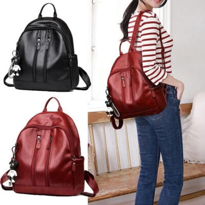 

Red&Black Plain Retro Backpack Mens Womens Boys Bag School College Urban Hipster Rucksack