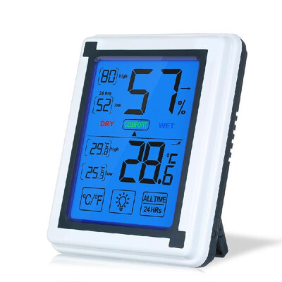 

Digital Indoor Thermometer Accurate Temperature Humidity Monitor with Touch LCD Display Numbers Backlight Humidity Gauge Meter for