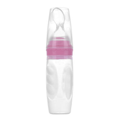 

Silicone Soft Spoon Feeding Bottle with Cover for Baby Children Flatware