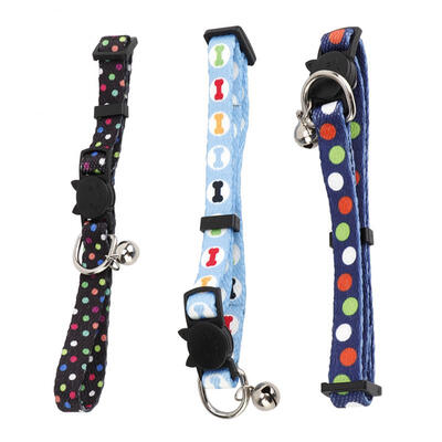 

Greensen 3Pcs Cat Safty Buckle Thermal Transfer Collar with Bell for Pet Accessories