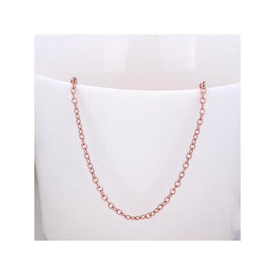 

18K Rose Gold Plated Tin Alloy Cable Chain Necklace Making with Lobster Claw Clasps 18"