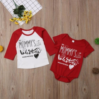 

Valentine Brothers Kids T-shirt Tops Baby Boy Romper Bodysuit Clothes Outfit