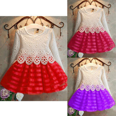 

Toddler Kids Girls Lace Flower Wedding Party Pageant Prom Princess Tutu Dresses