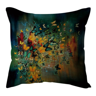 

〖Follure〗1 PC Cotton Linen Butterfly Home Decorative Throw Pillow Case Waist Cushion Cove