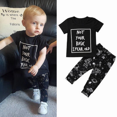 

Toddler Infant Baby Boys Girl Short Sleeve Clothes T-shirt TopLong Pants Outfit